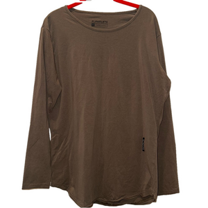 Alphalete Lifestyle Fit Brown Green  Long Sleeve Shirt Size medium